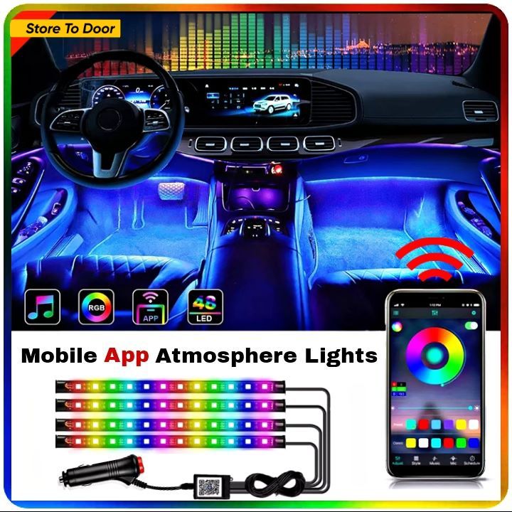 Car & Bikes RGB Atmosphere Light,  Foot Light - 4 pcs